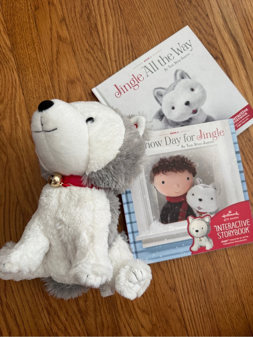 Hallmark Jingle Interactive reading reactive dog plush and books
